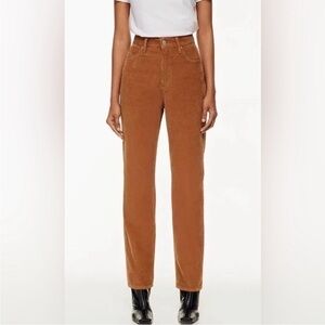 Denim Form Highrise Beige Corduroy Pants
